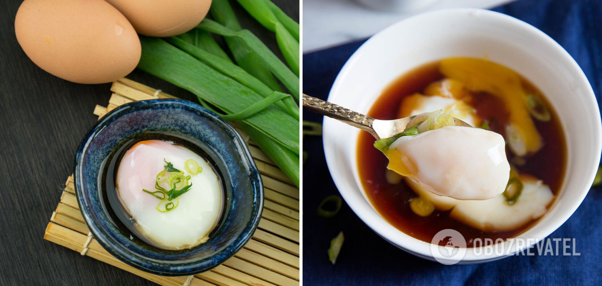 Onsen tamago in soy sauce