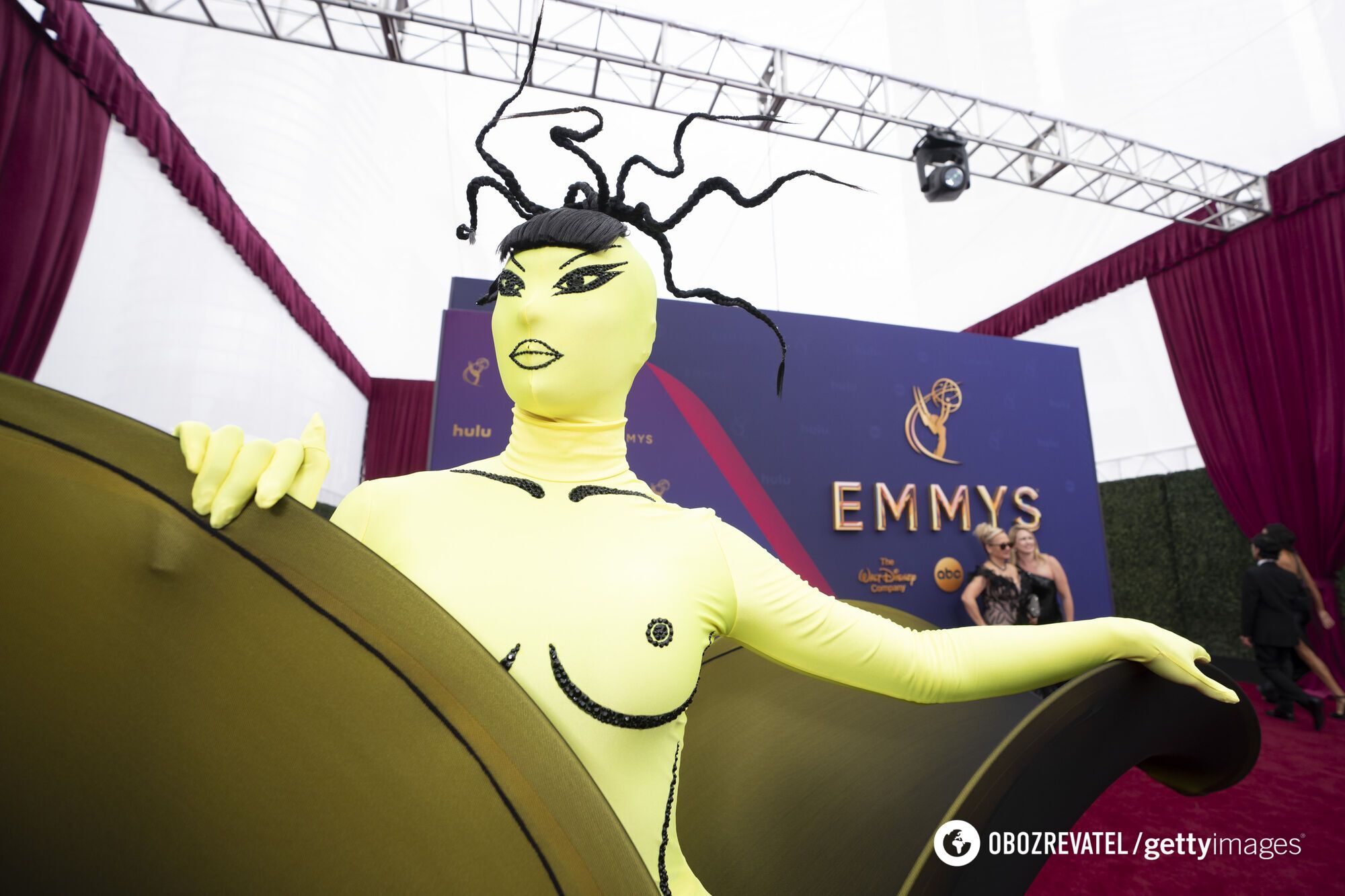 What looked like the weirdest look at this year's Emmys, which has already become a meme. Photo