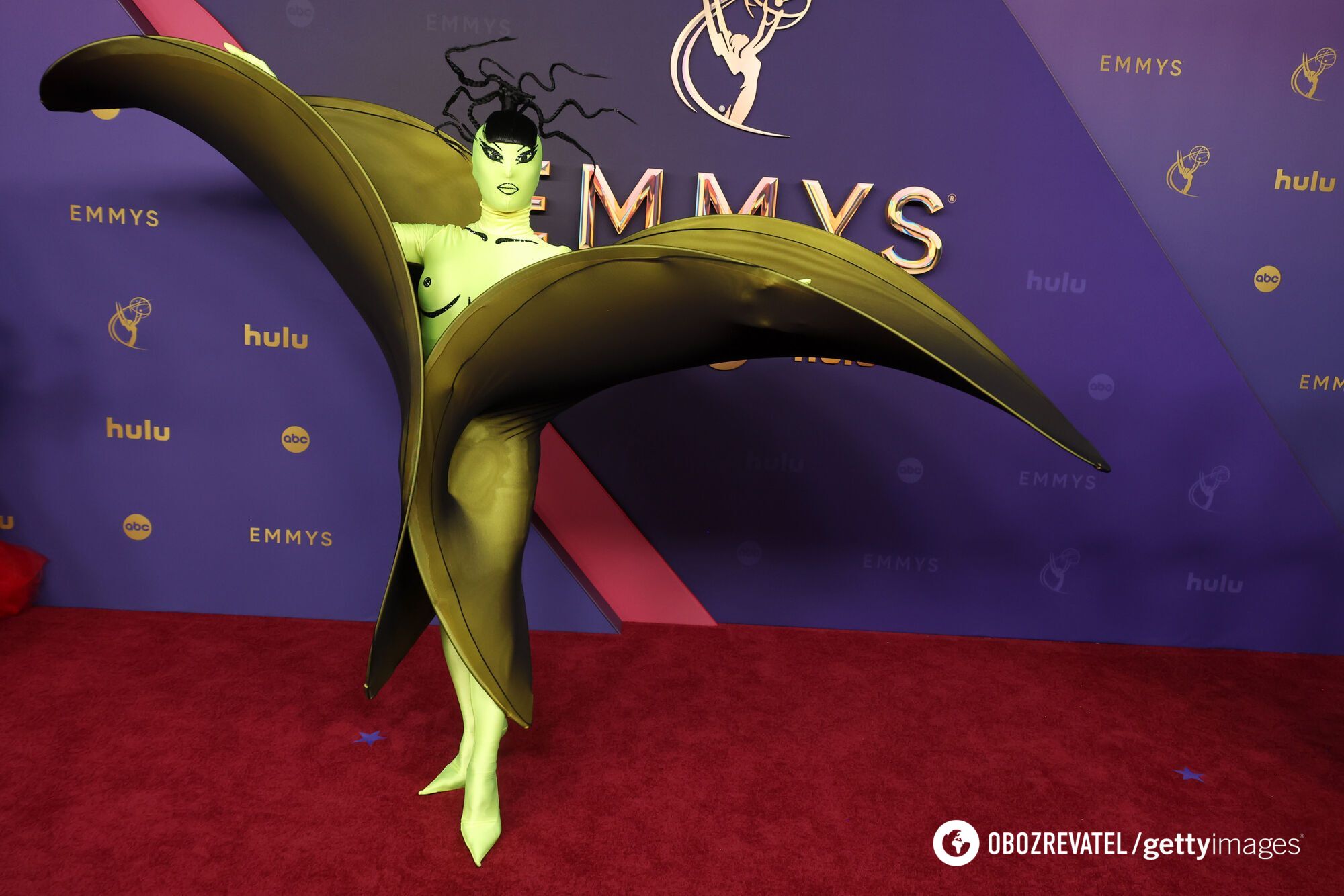 What looked like the weirdest look at this year's Emmys, which has already become a meme. Photo