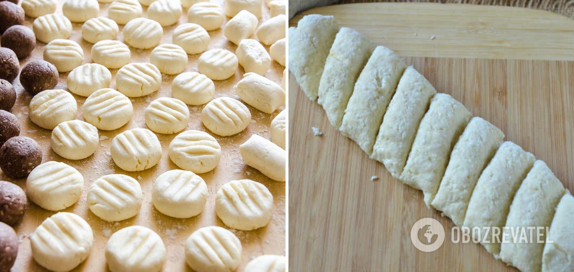 The process of making lazy dumplings.