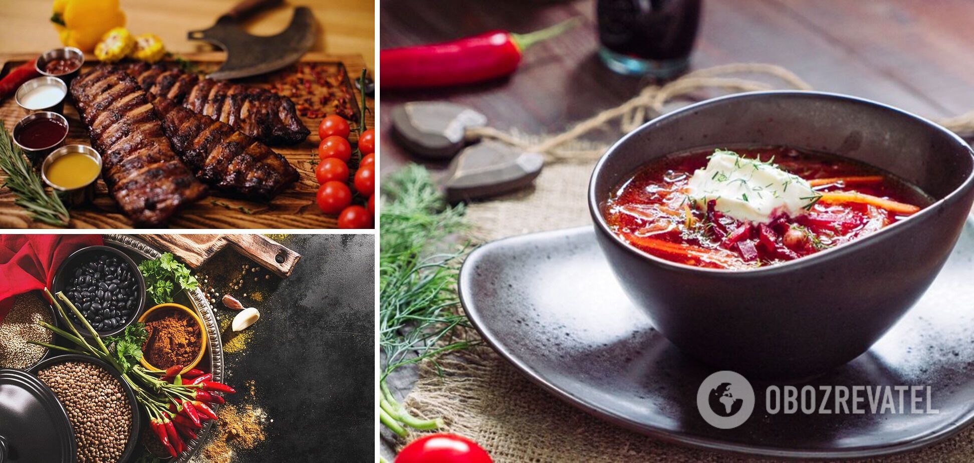 Ingredients for a rich broth - ribs and spices