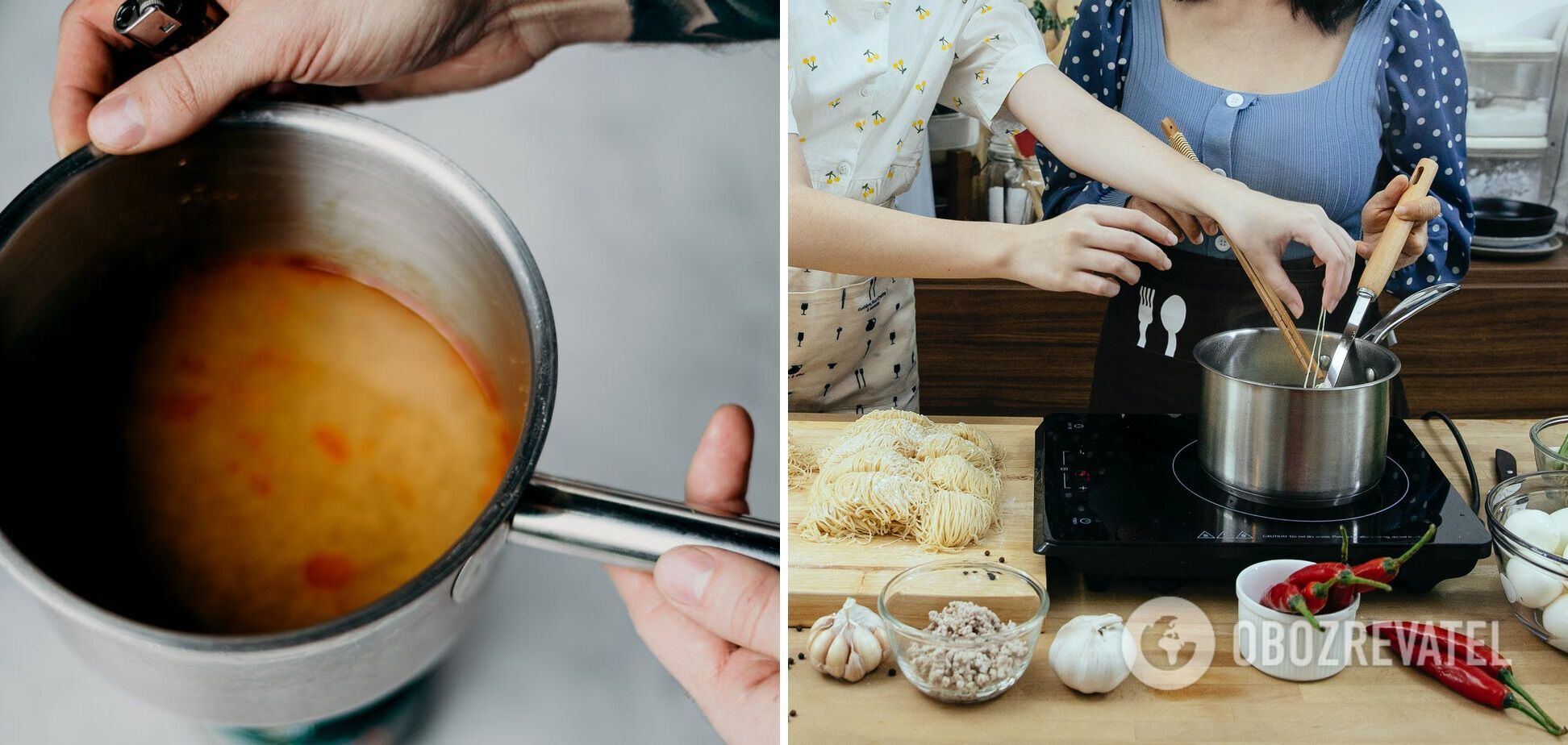 Making broth.