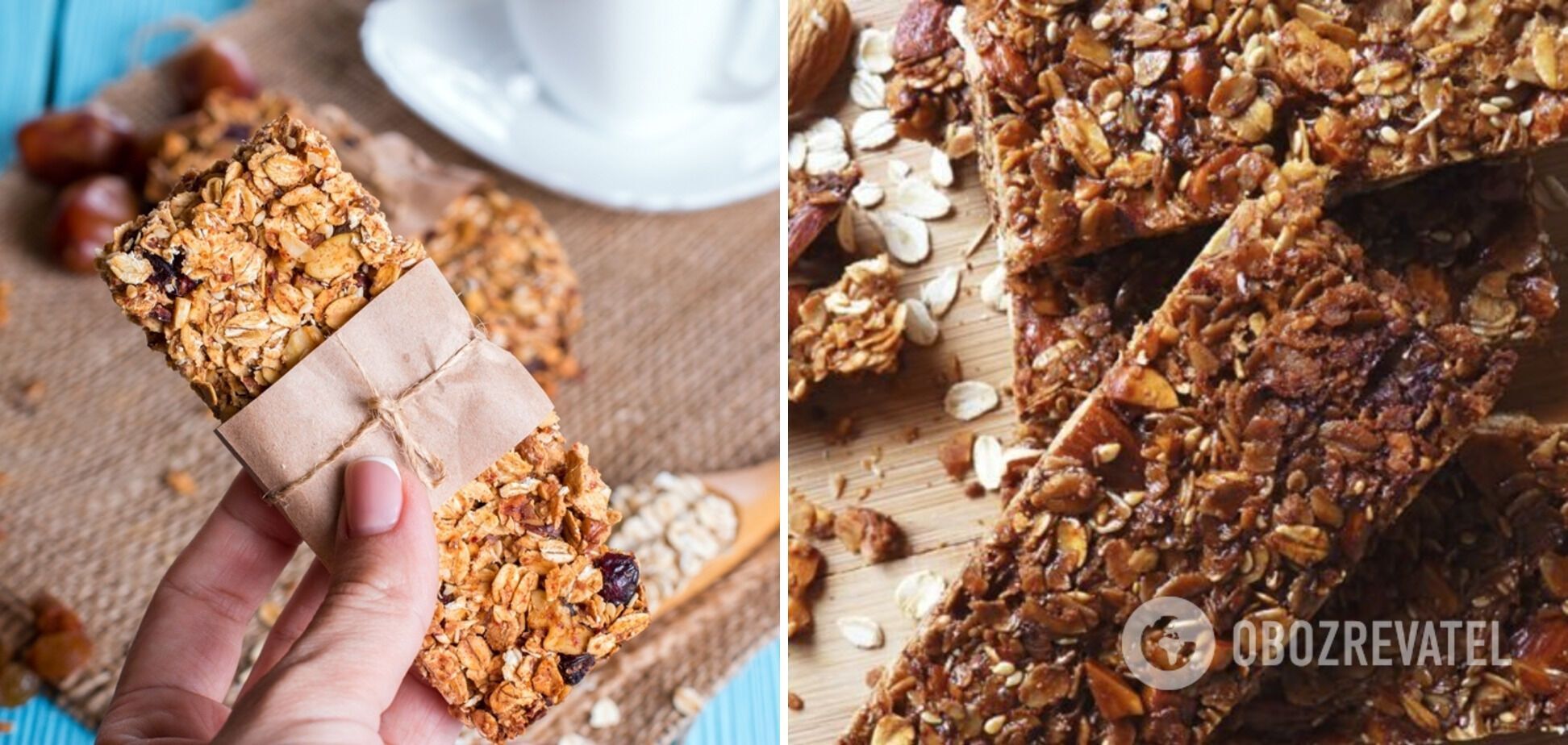 Oatmeal bar for a snack