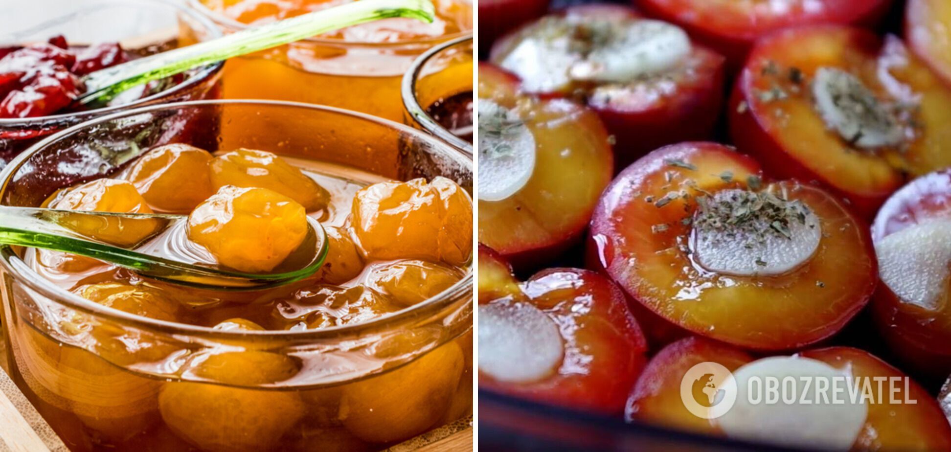 Pickled plums with sugar-free honey