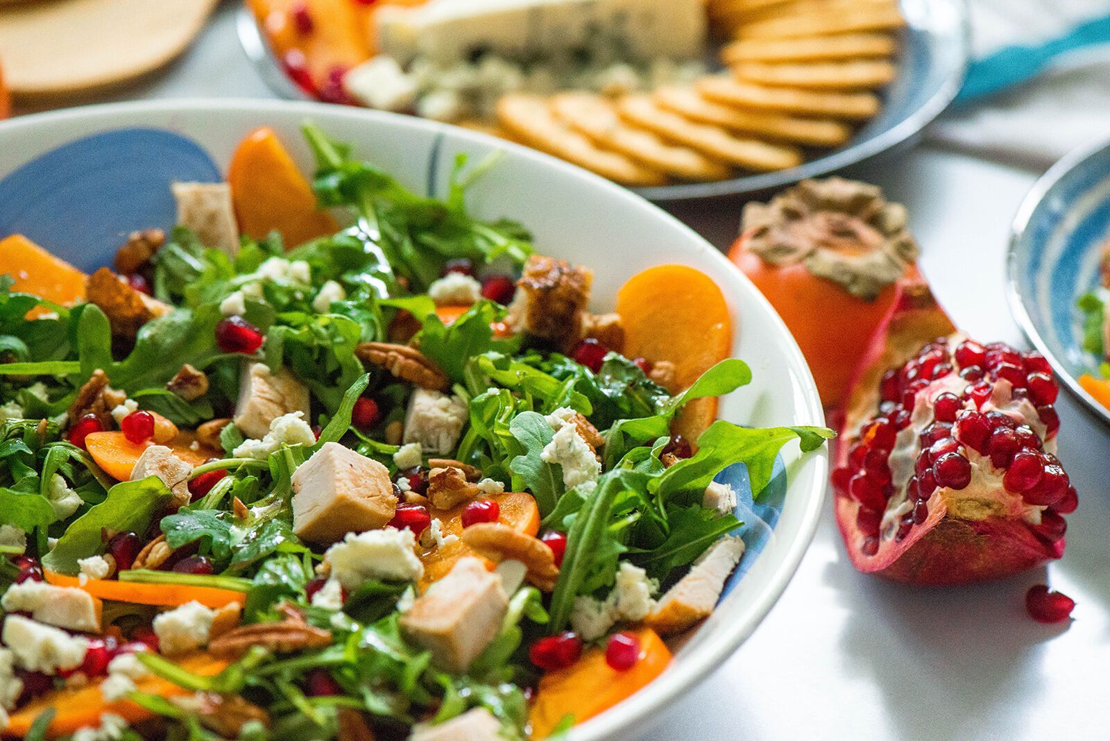 Turkey and persimmon salad