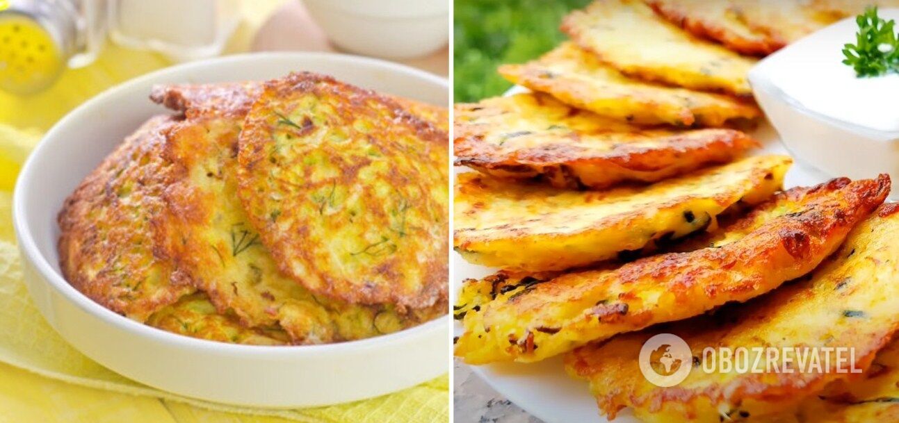 Potato pancakes with onions and garlic