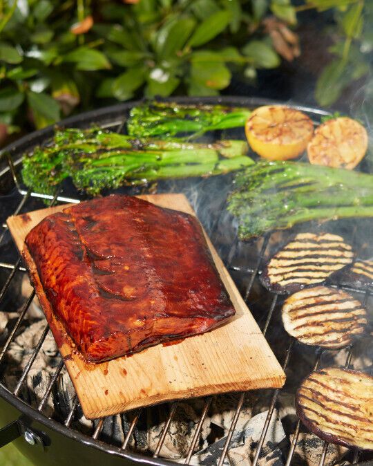 Grilled teriyaki salmon