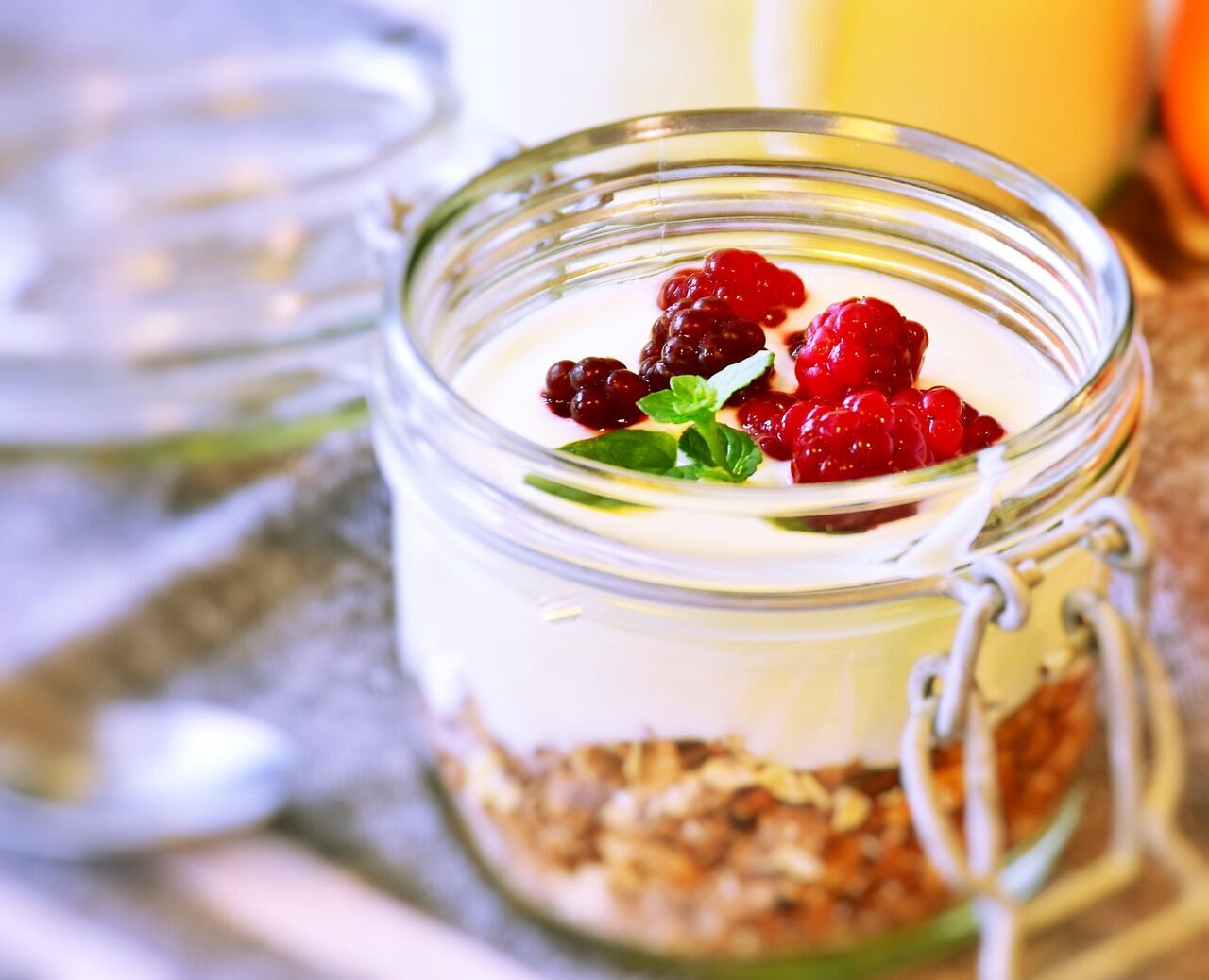 Natural yogurt with fruit