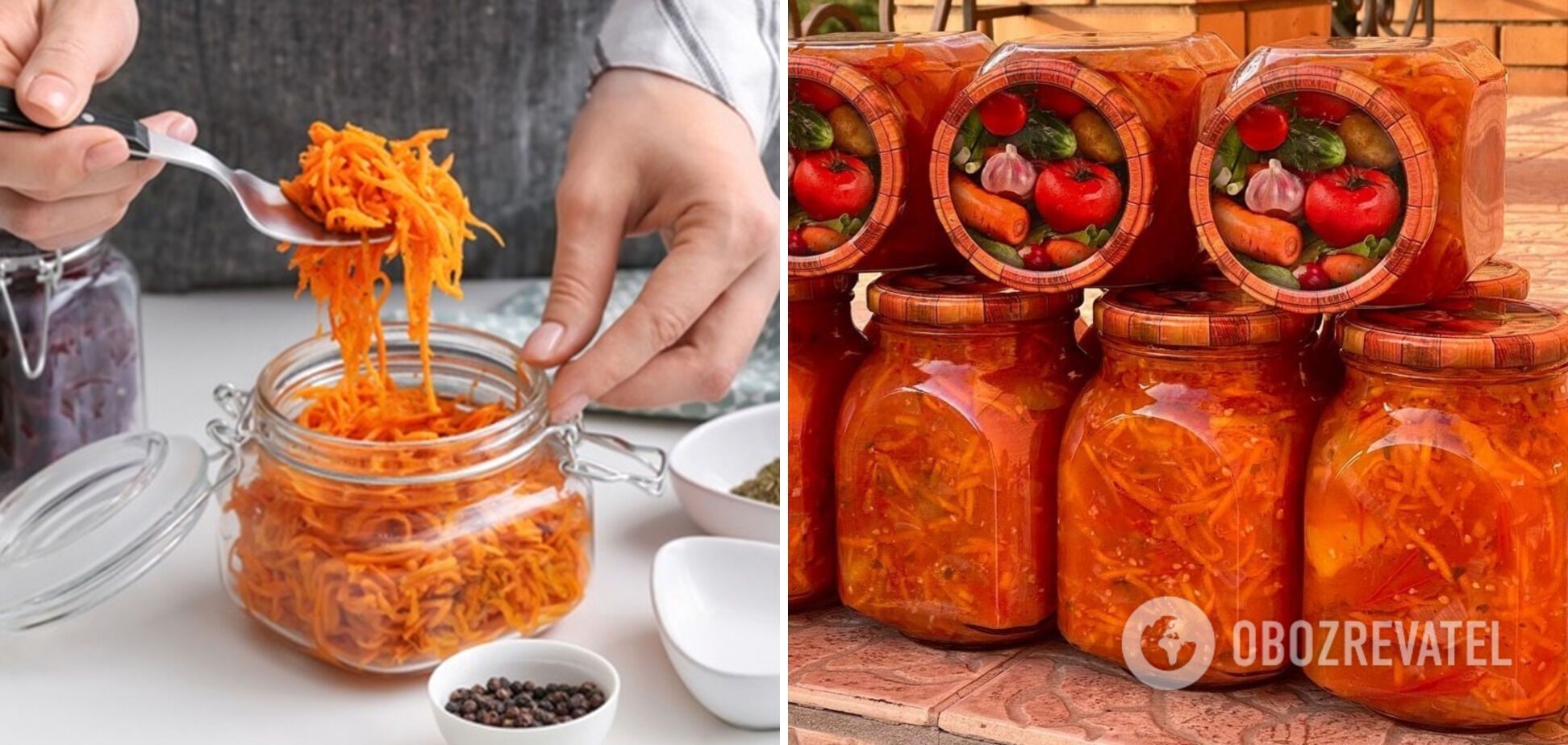 Korean carrots in jars