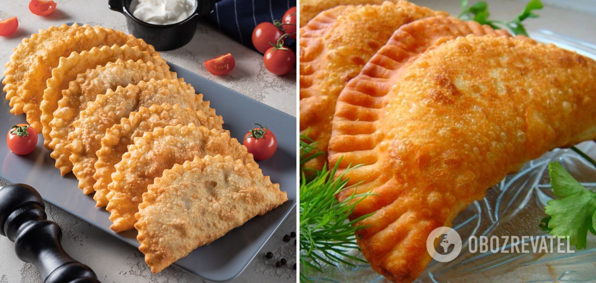 Crispy and juicy pasties made from thin dough