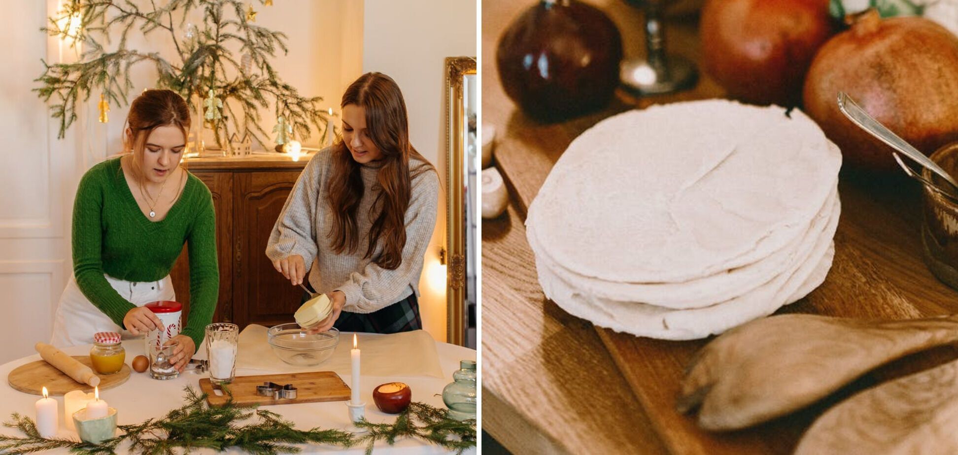 Preparing a pita bread appetizer