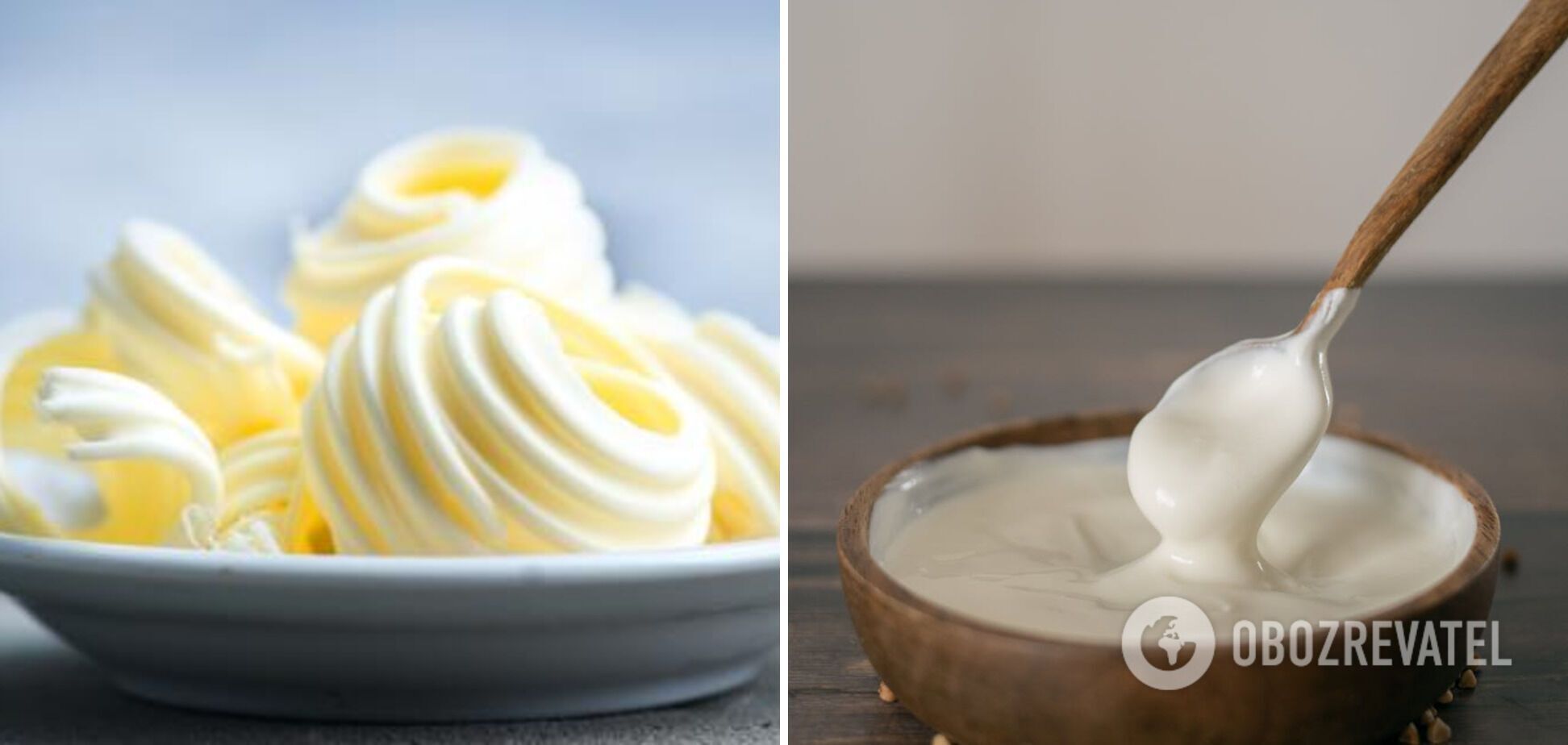 Homemade butter from sour cream