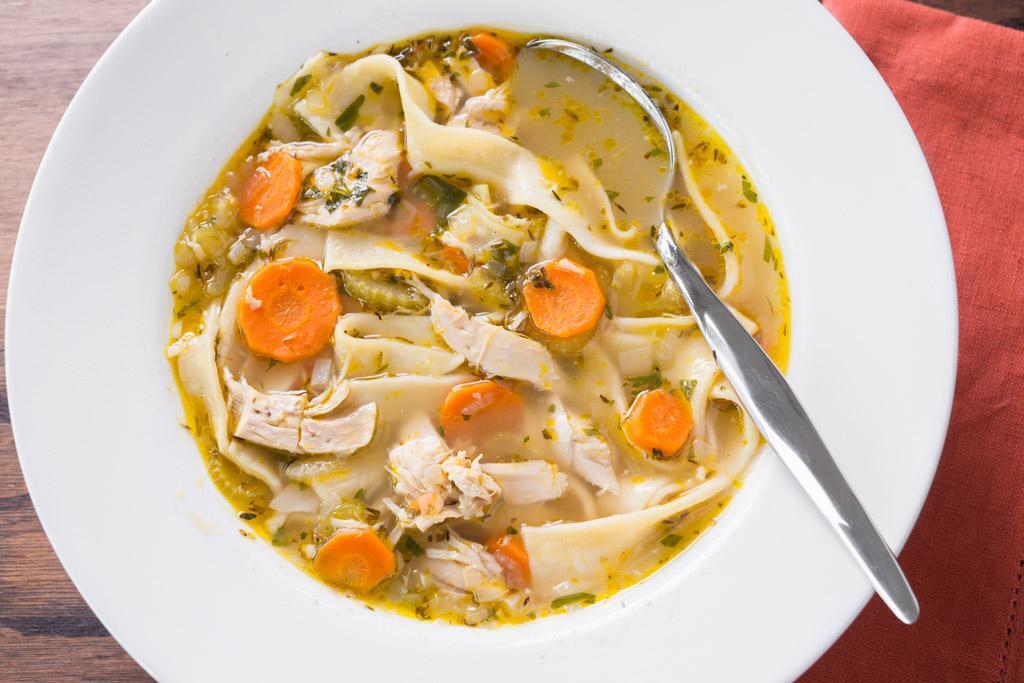 Soup of the day: chicken soup with homemade noodles