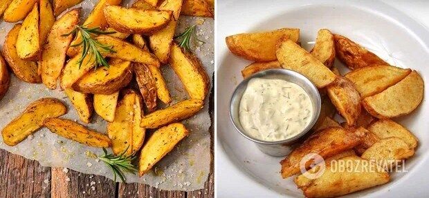 Cooked potatoes in slices