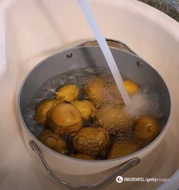 Wash and boil the potatoes.