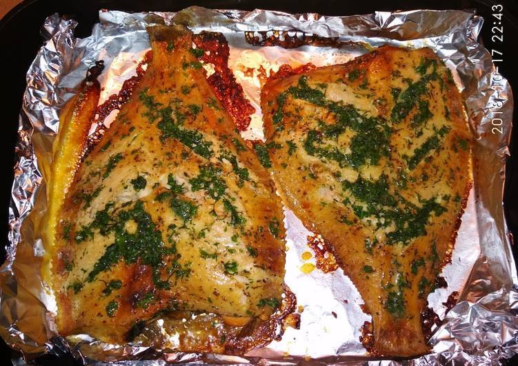 Baked flounder.