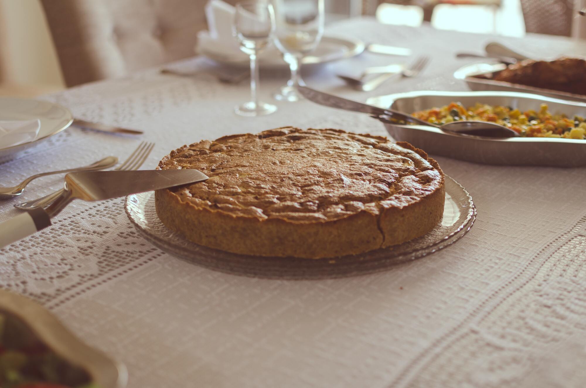 Homemade semolina cake.