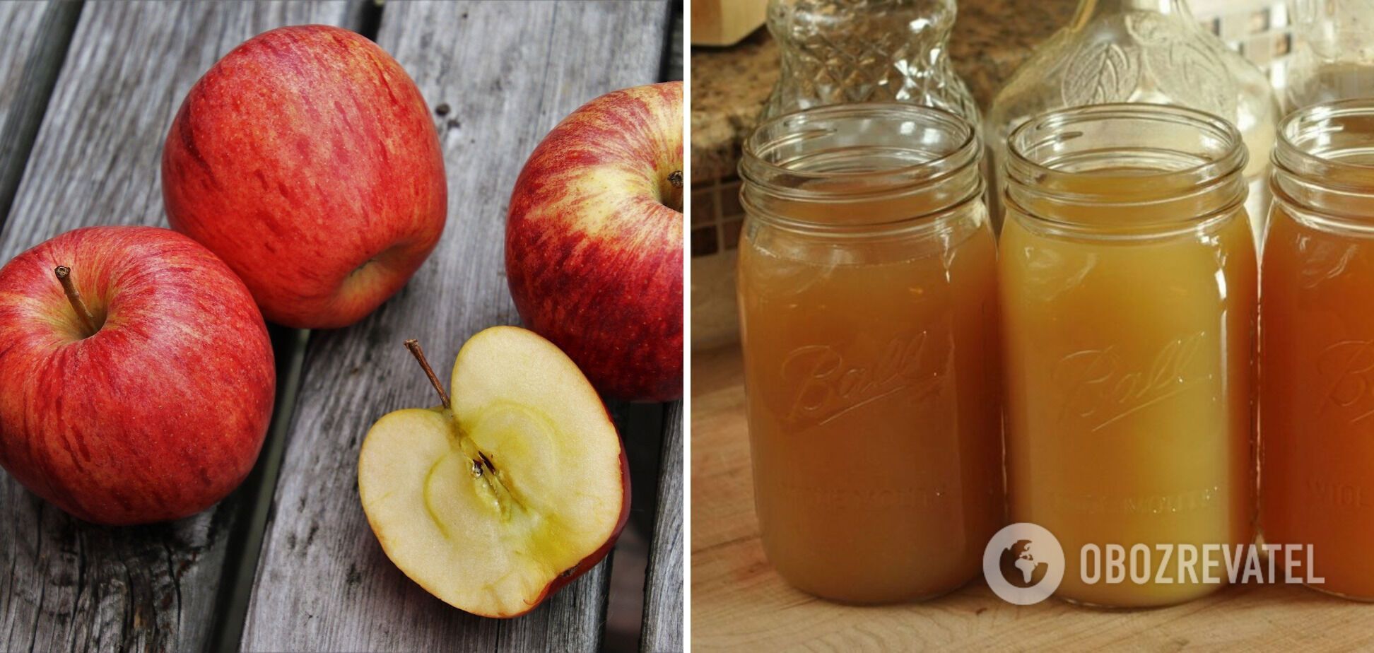 Homemade apple juice with pulp.