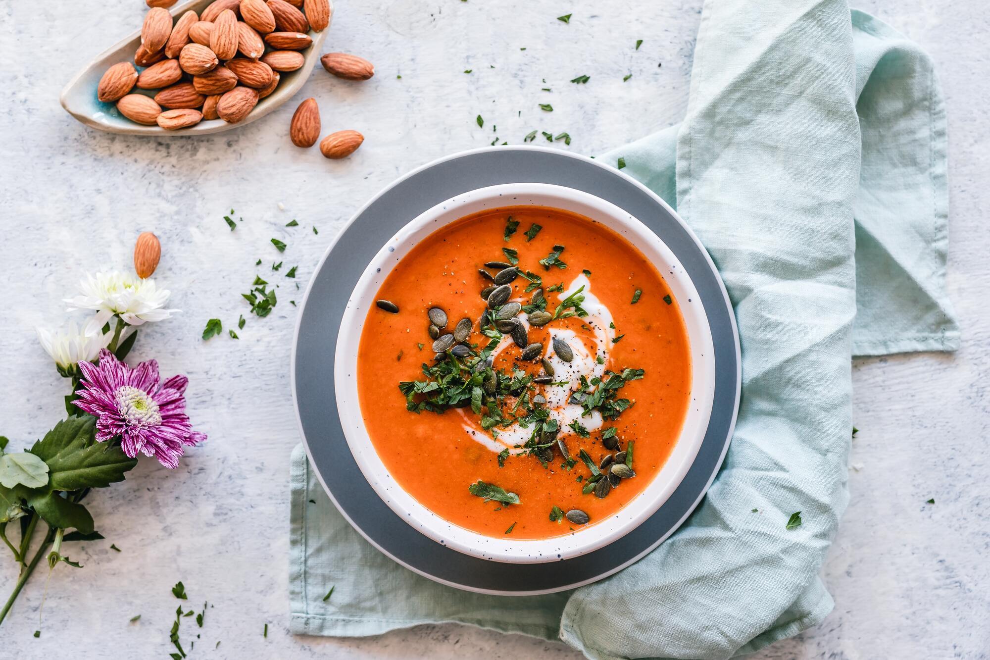 Soup of the day: spicy carrot soup with ginger and curry