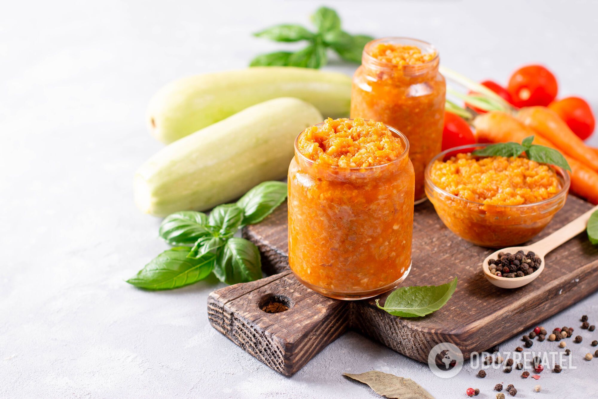 Delicious homemade zucchini caviar.