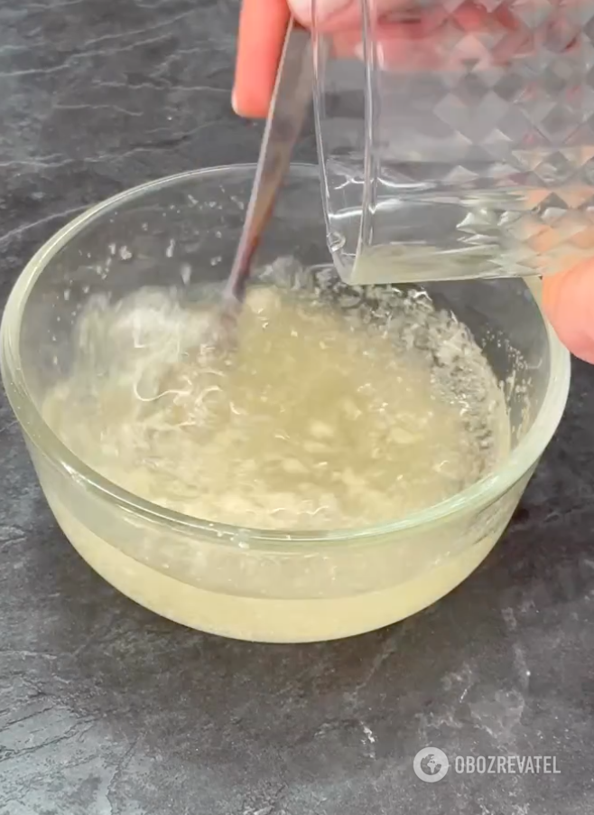 Gelatin with water