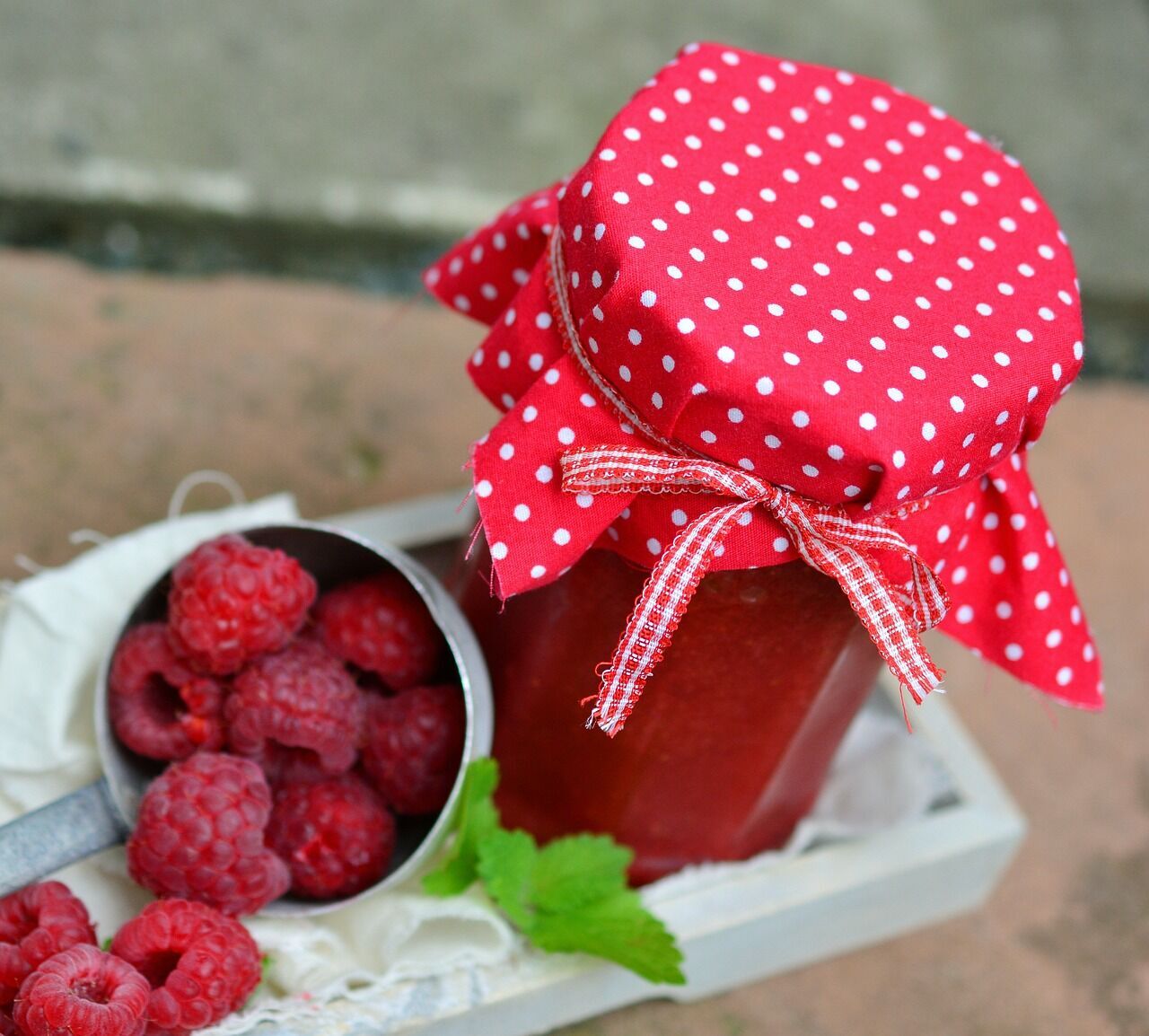 Homemade raspberry jam