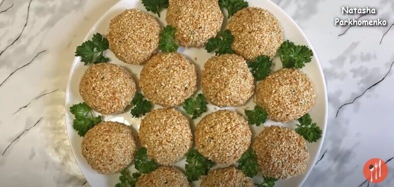 Mimosa salad recipe in balls