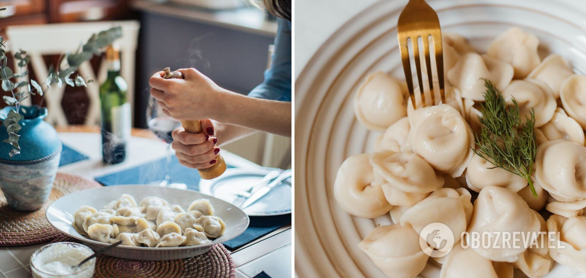 Dumplings with meat.