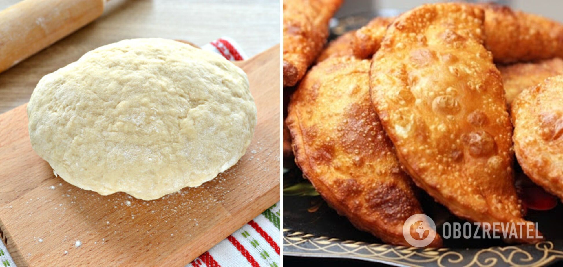 Chebureks made from dough with mineral water