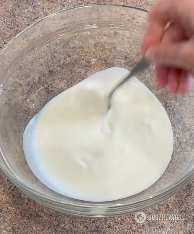 Making batter.