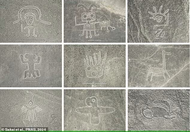 Aliens, killer whales with knives, and the robot Wall-E: more than 300 new geoglyphs have been found on the Nazca Plateau. Photo