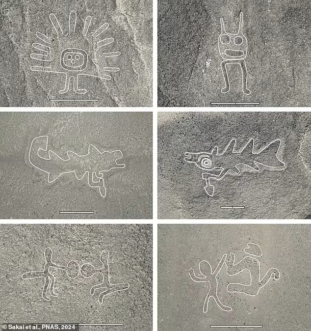 Aliens, killer whales with knives, and the robot Wall-E: more than 300 new geoglyphs have been found on the Nazca Plateau. Photo