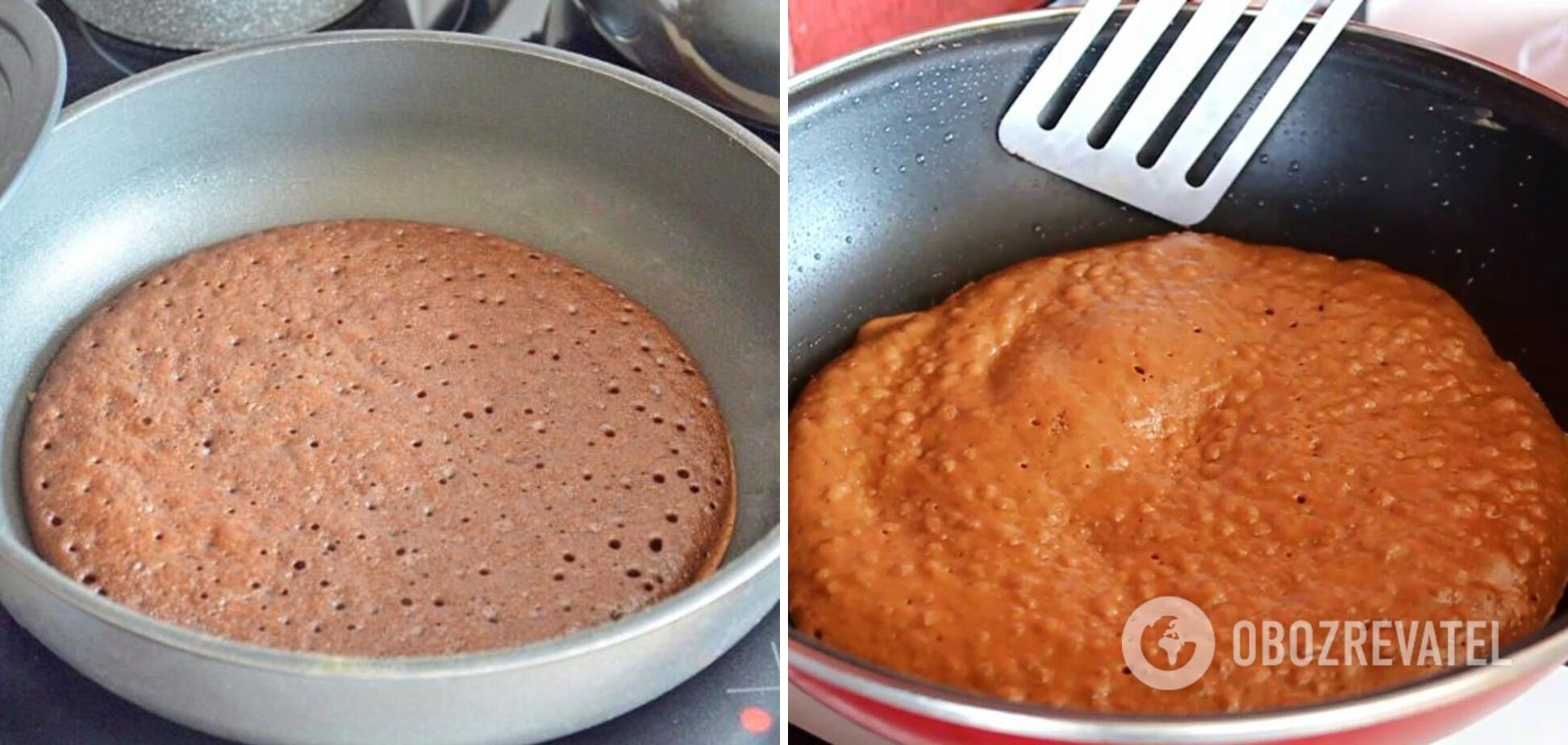 Fry cakes in a dry frying pan