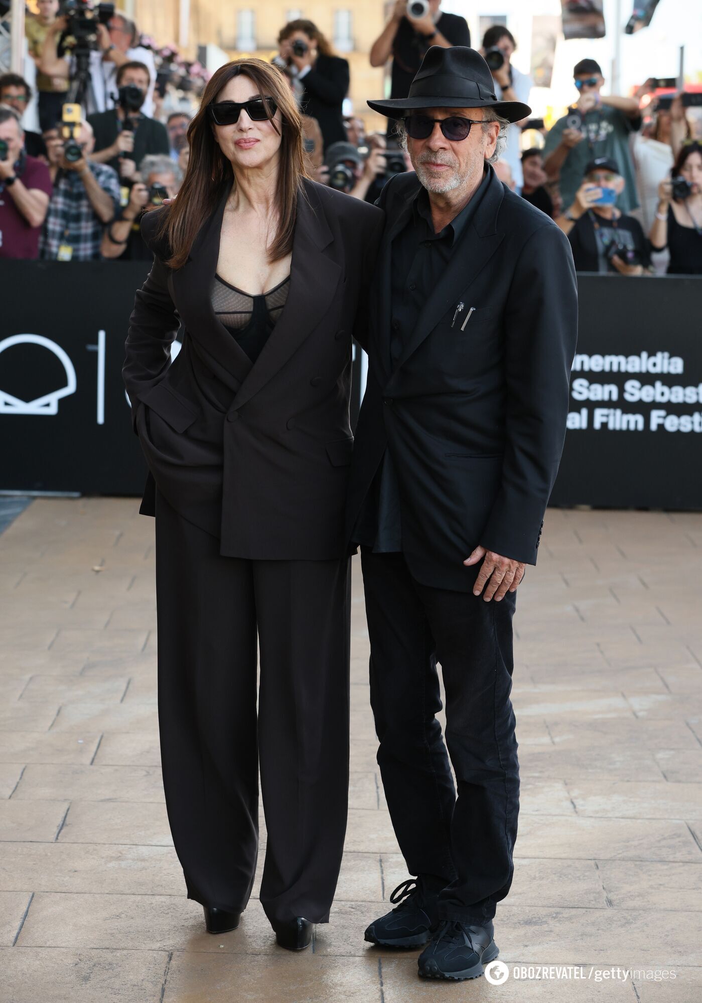 Monica Bellucci and Tim Burton appeared at a film festival in Spain in paired looks. Photo of the couple