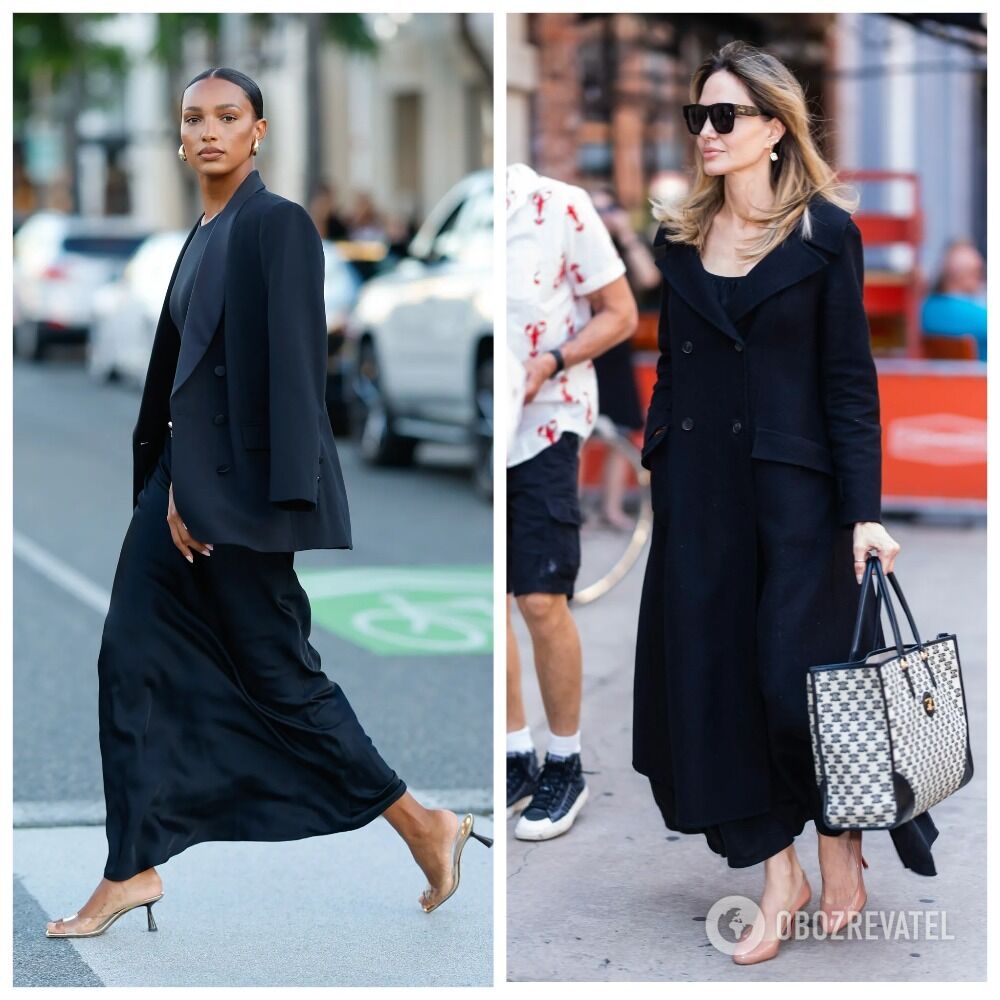 The most fashionable dress of fall 2024: black outfits like Angelina Jolie and Hailey Bieber flooded the catwalks. Photo.