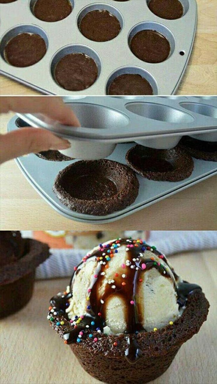 Ice cream with a cupcake