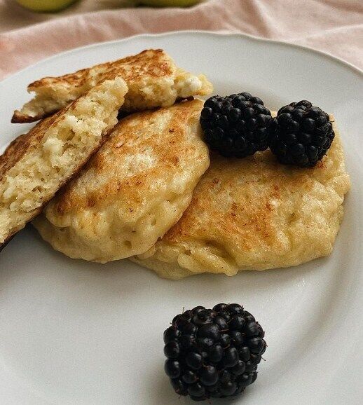 Apple and cottage cheese pancakes.