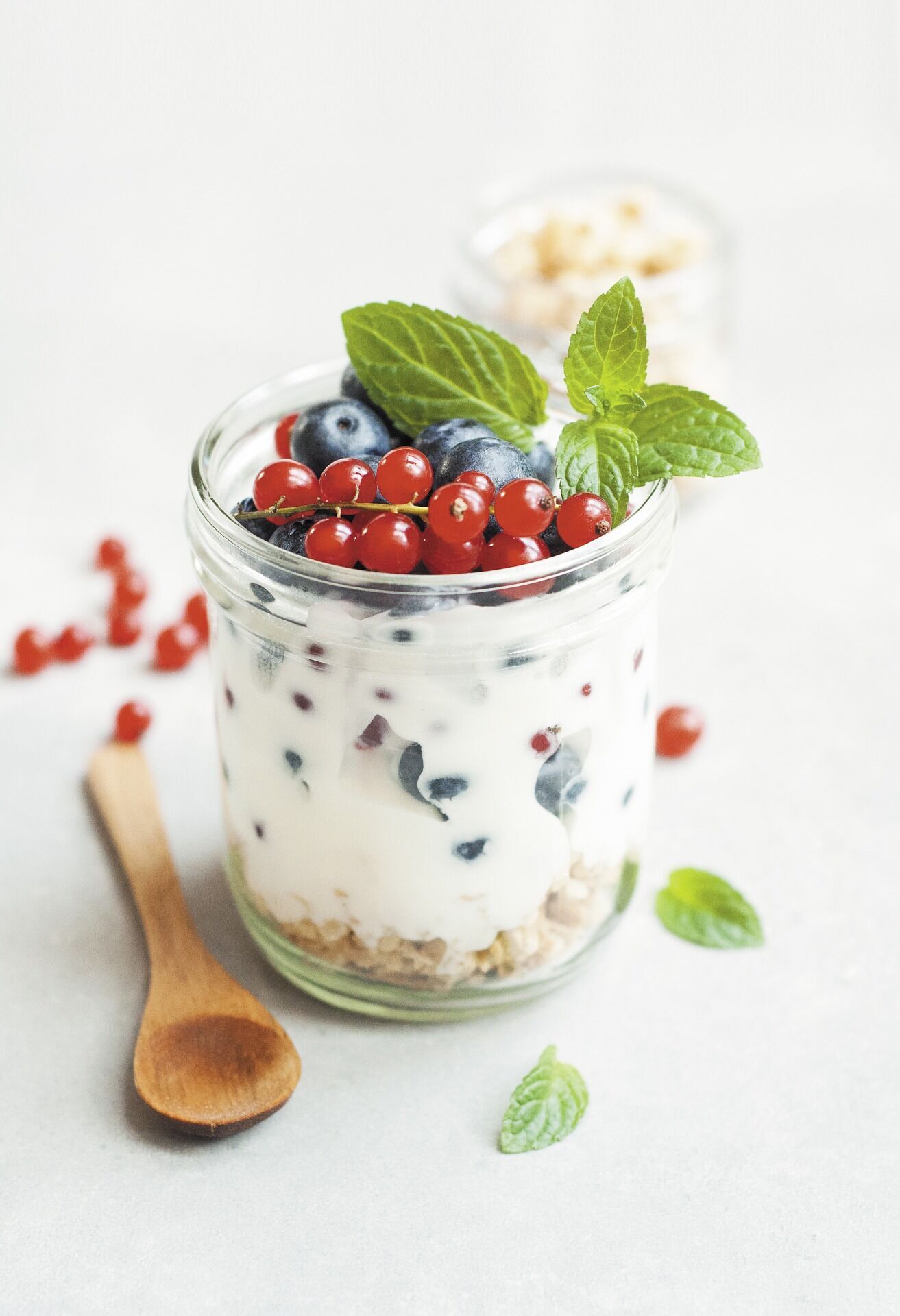 Natural yogurt with fruit