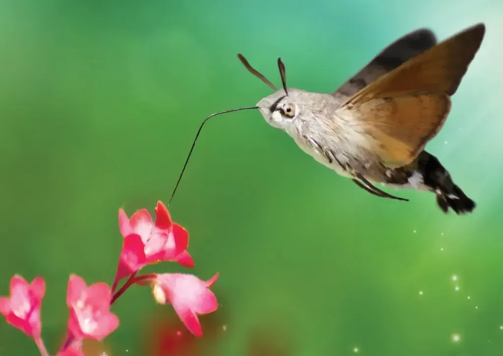 Mysterious insects with giant trunks that look like hummingbirds flood Ukraine. Photo