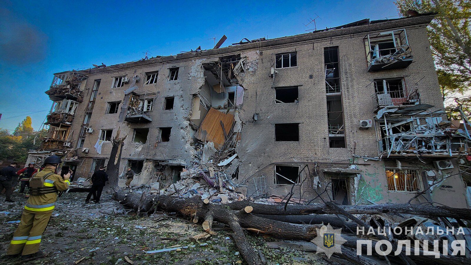 Zaporizhzhia police show photos from inside the apartment building destroyed by the occupiers