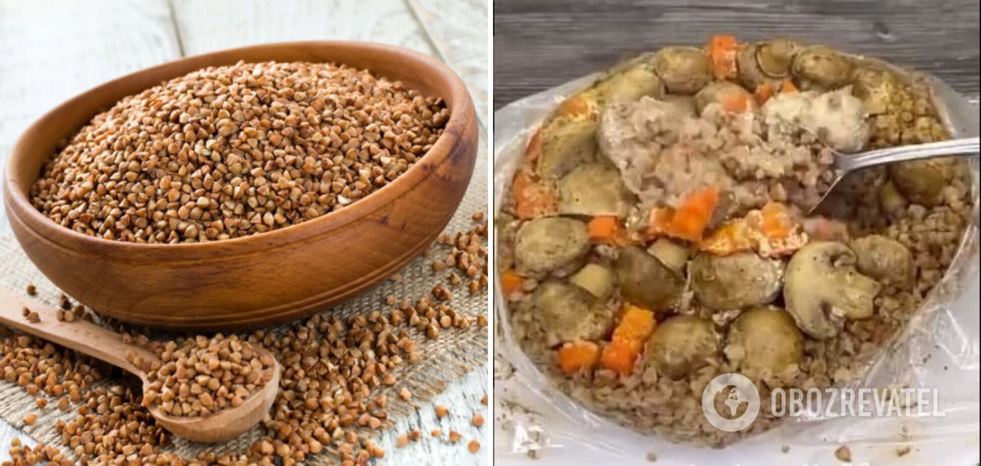 Delicious buckwheat with mushrooms