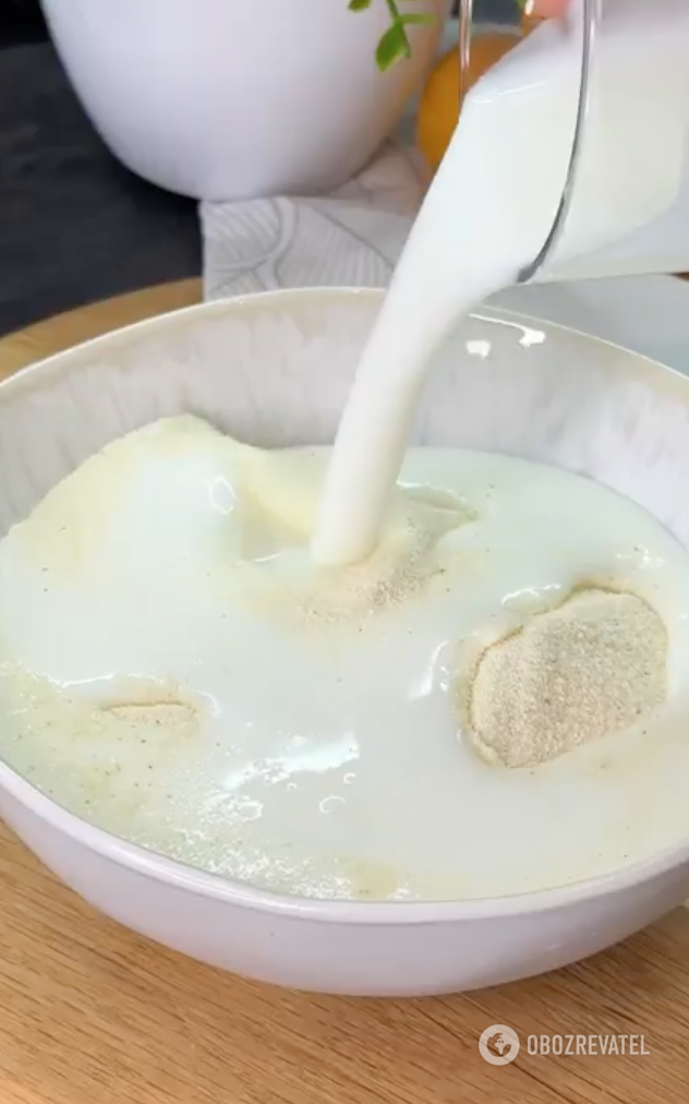 Semolina with kefir