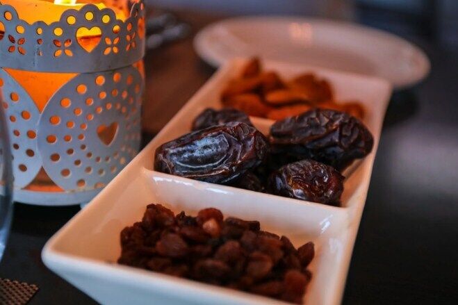 Pastries and sweets with dried fruits: honey cake, bars