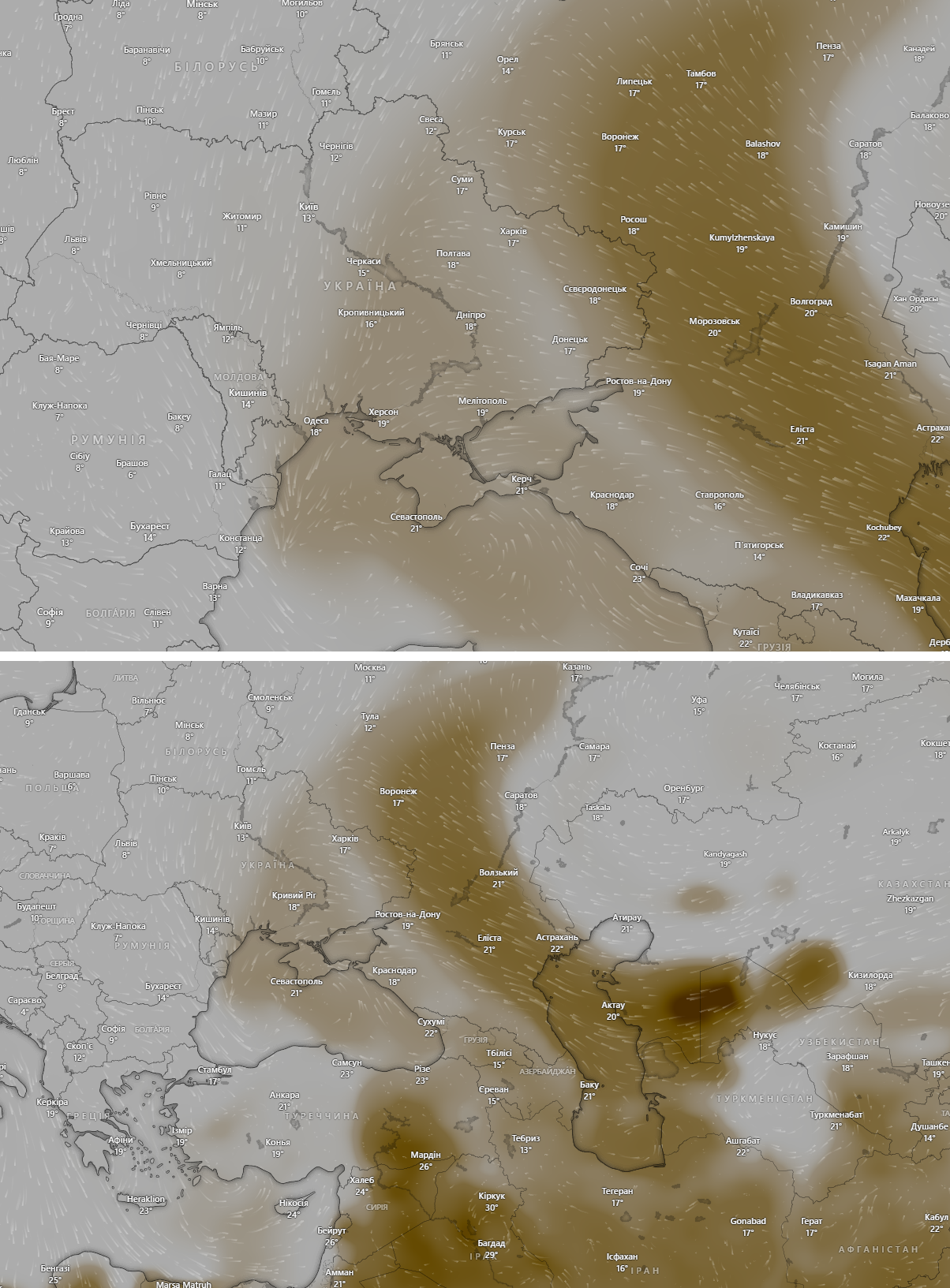 Burza pyłowa obejmuje Ukrainę, smog utworzył się w wielu miastach: co się dzieje i skąd pochodzą strumienie pyłu. Zdjęcia i wideo