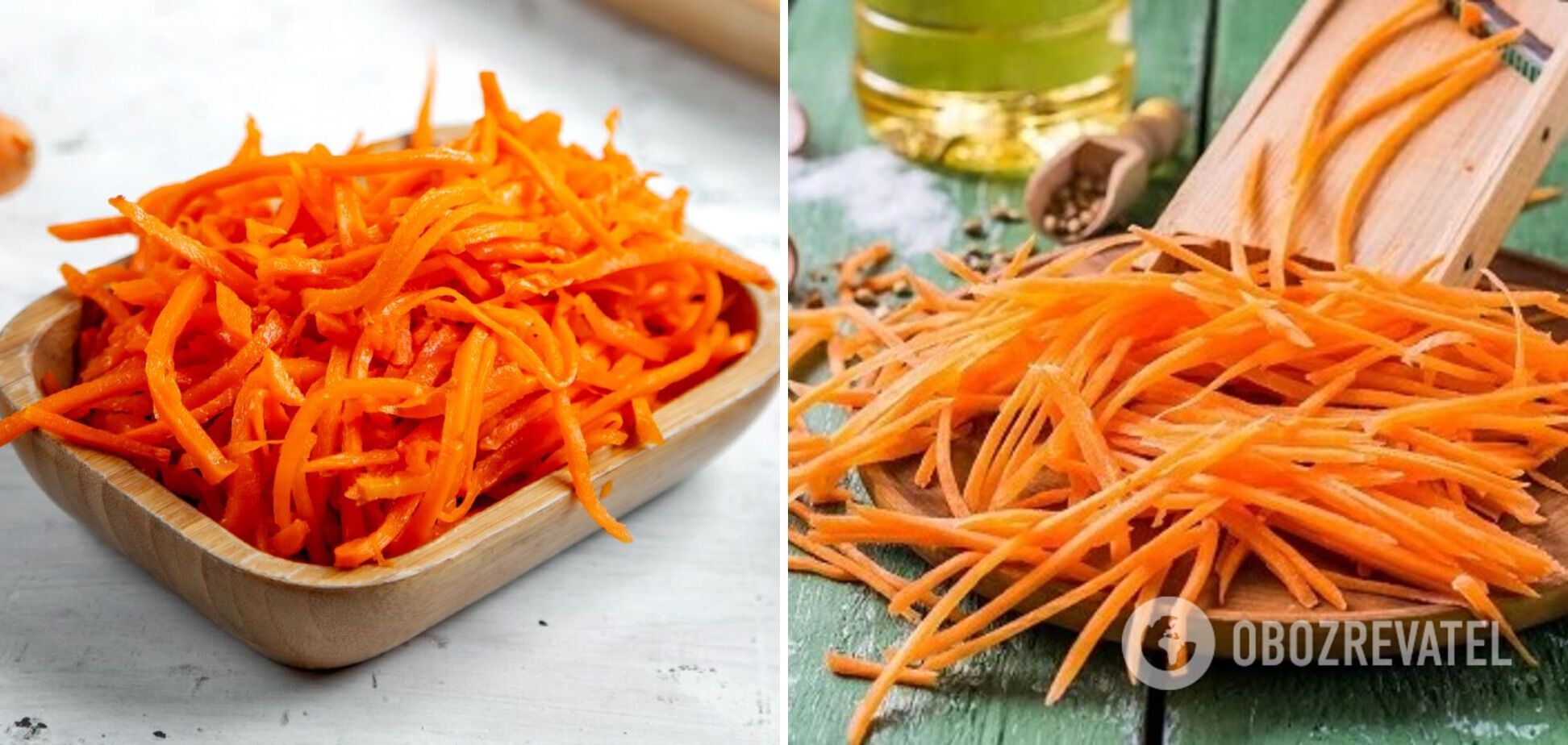 Salad with Korean-style carrots.