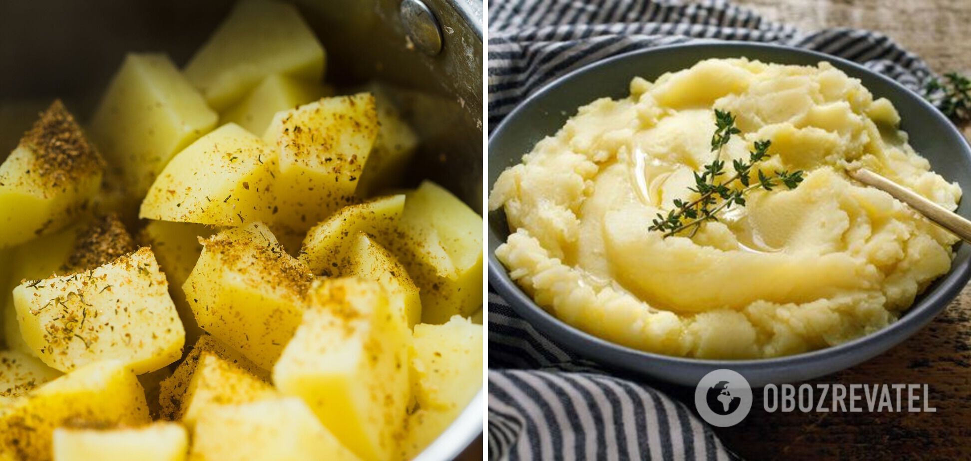 Ready mashed potatoes for a dish