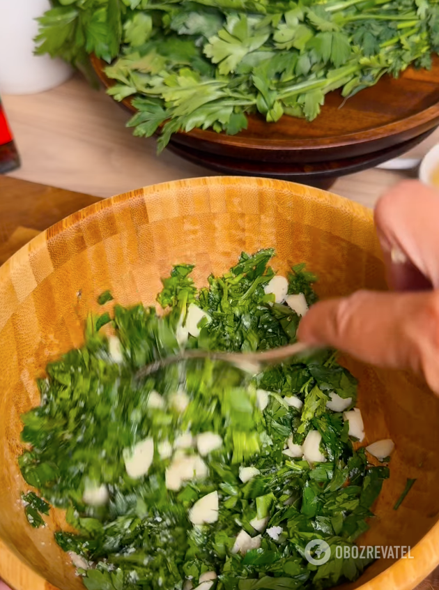 Greens with garlic