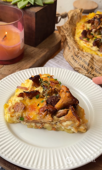 Flavorful Polish casserole with mushrooms and chicken: step-by-step recipe