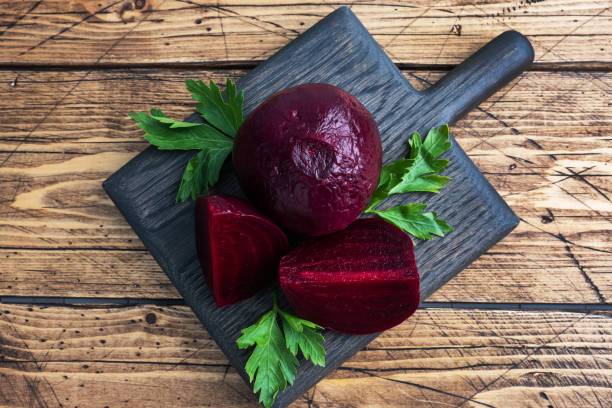 Salad with boiled beets.