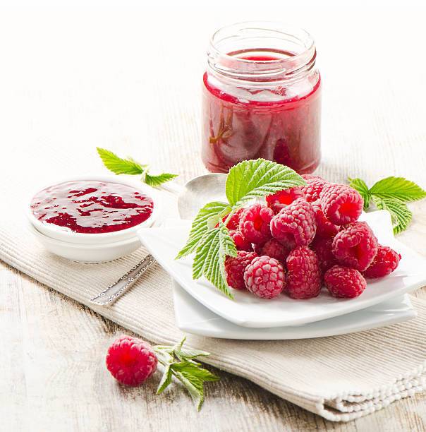 Raspberries grated with sugar